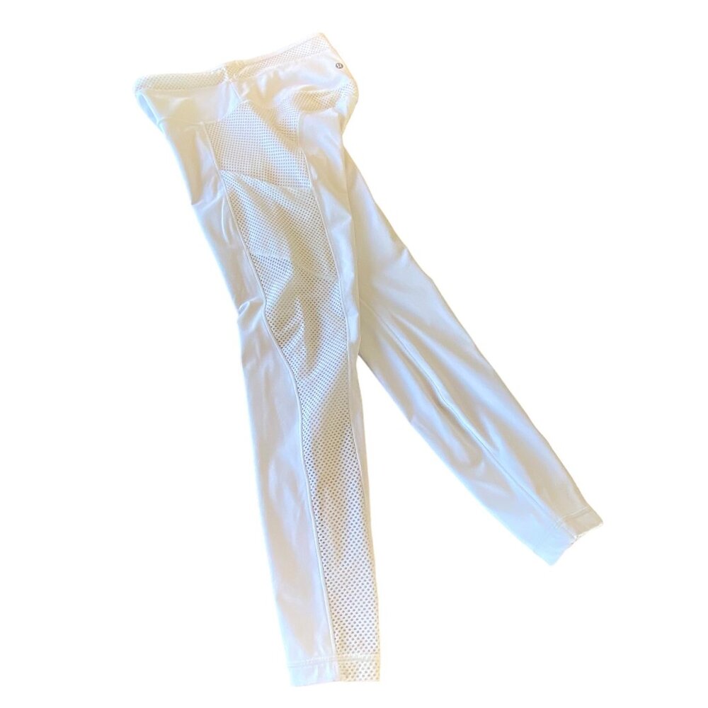 Lululemon Keep Score Tight 28" White Mesh Ventilation Legging *No size tag 8/10? - Picture 11 of 13